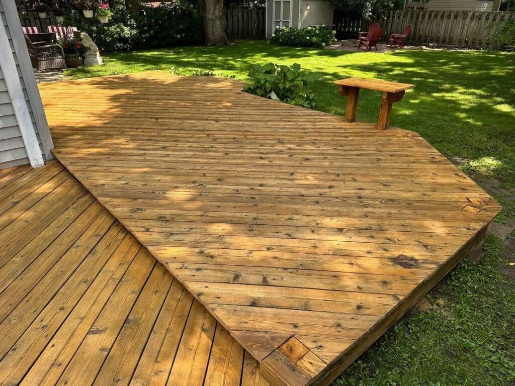 freshly finished deck by pro team works