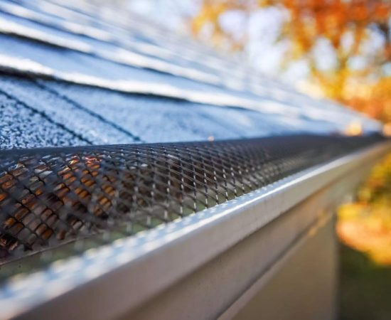 close shot of gutter guards